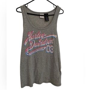 Harley Davidson Womens Grey Sleeveless Tank Top Size 1W XL